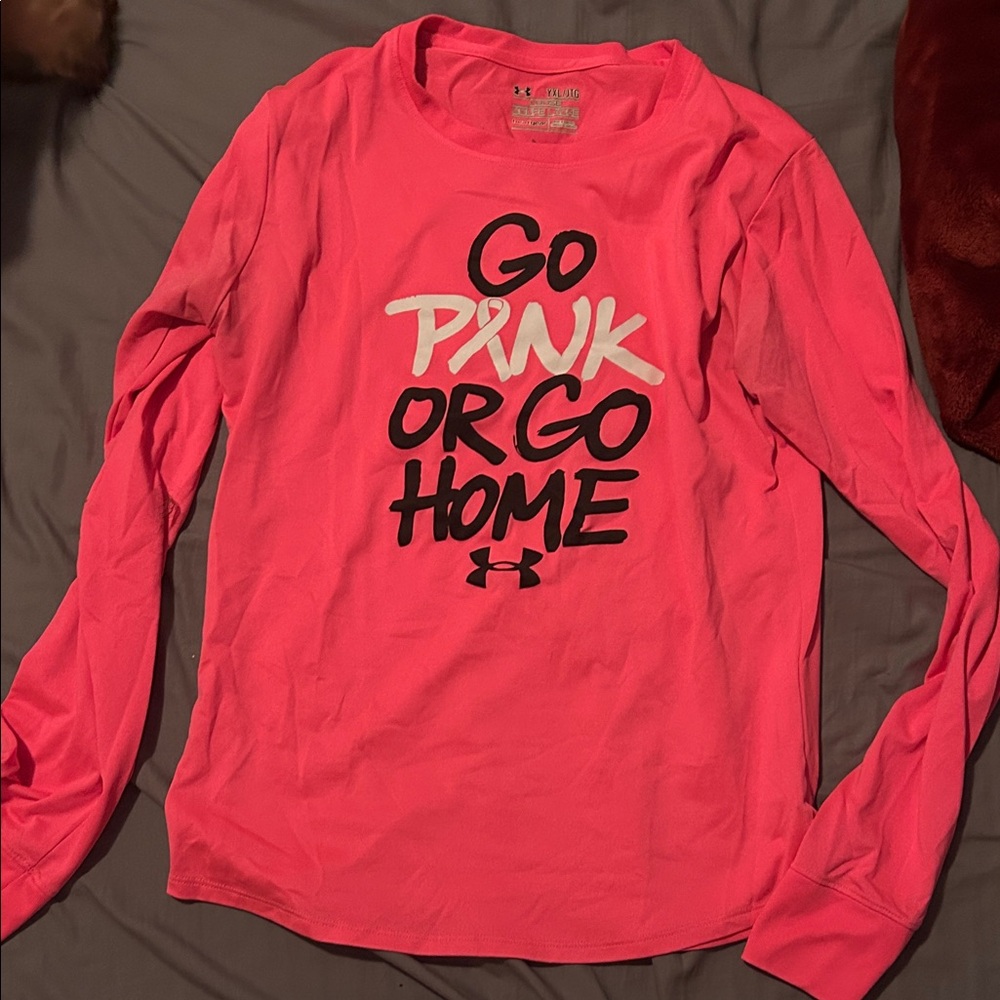 Under Armour Hot Pink Performance Long Sleeve Tee with Graphic